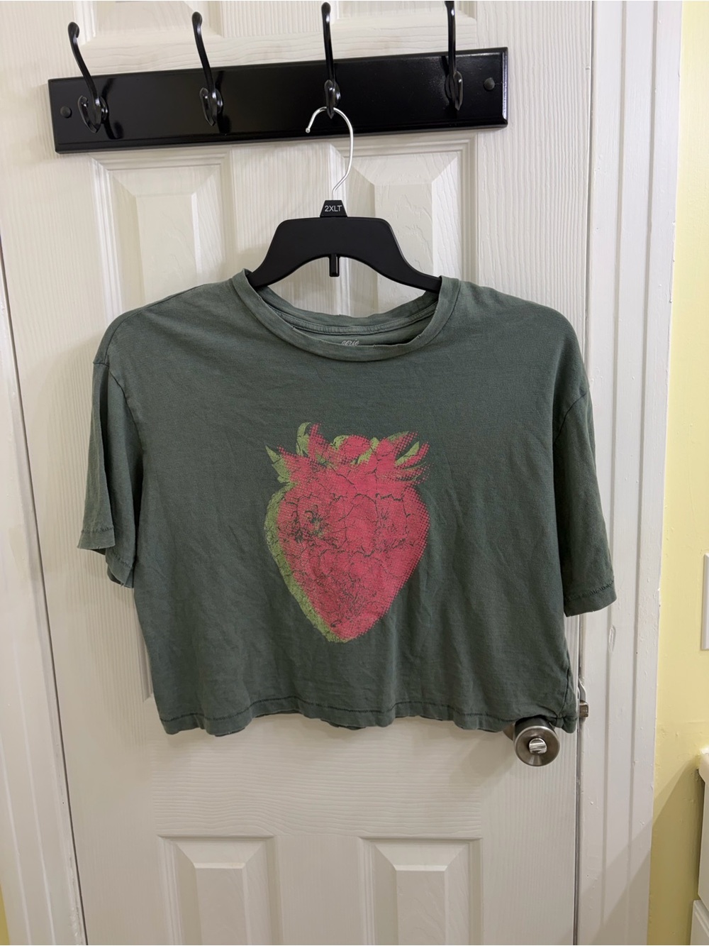 5/$25 Aeri Strawberry Cropped Lounge T XS